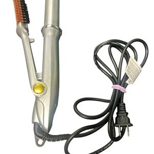 Instyler Rotating Hot Iron Hair Straightener 1.25" IS1001 Silver Orange Tested